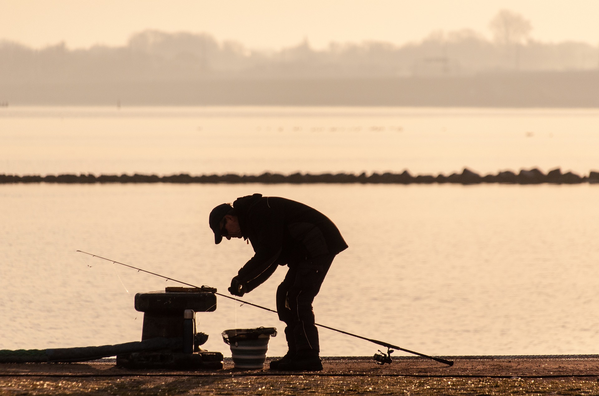 A man fishing